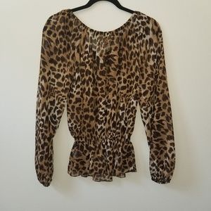 Michael Kors M Leopard Off the Shoulders Top M